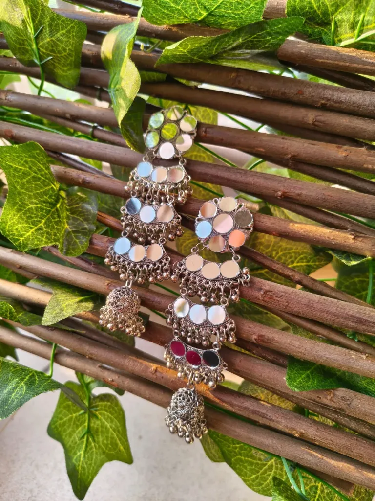 Sheesh Mahal Mirror Jhumkas